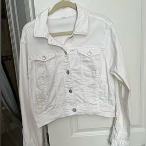 White stretch denim Jean jacket, xl